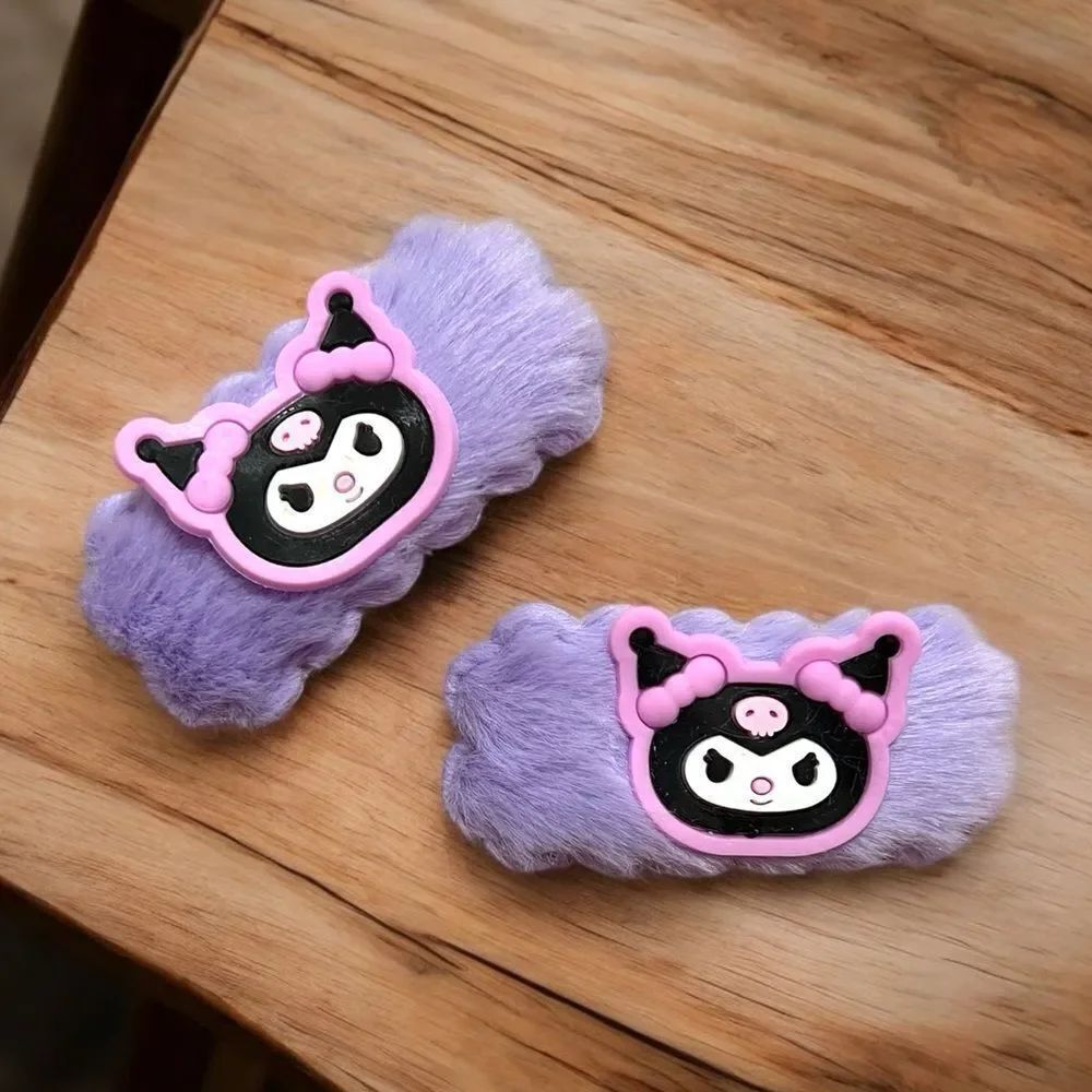 ⭐️3/$25⭐️ Kuromi Purple Furry Hair Clips Set Of 2